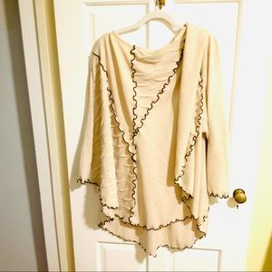 Yes Ladies Poncho Sweater with Black Trim